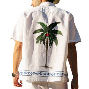 CAMISA CABALLERO LINO CON IMPRESION