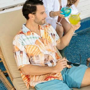 Camisa con estampado mangas cortas - Caballero