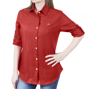 CAMISA MANGA LARGA DAMA LINO - ROJO