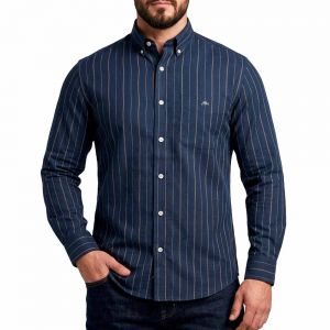 Camisa mangas largas a rayas - Classic Oxford - Caballero
