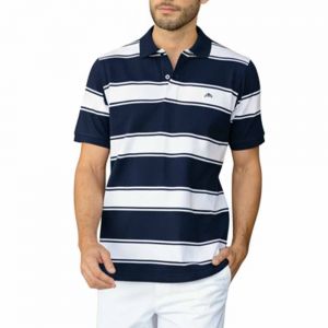 Remera con cuello con franjas mangas cortas - Caballero