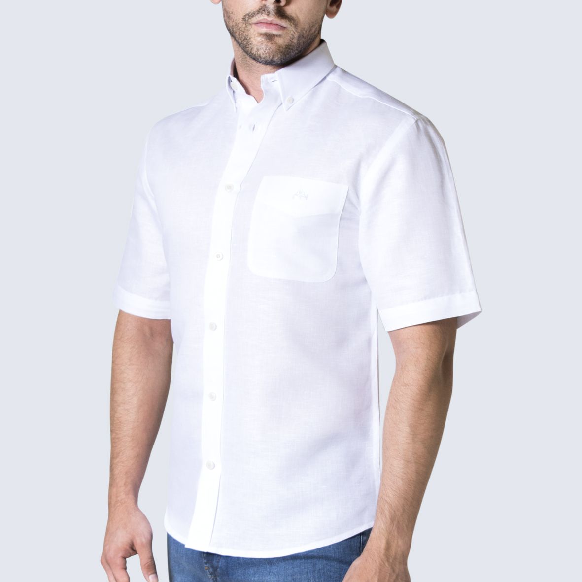 Camisa manga corta hombre blanca new arrivals